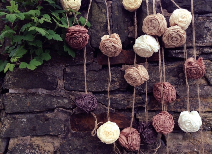 Rustic Tissue Flower Garland