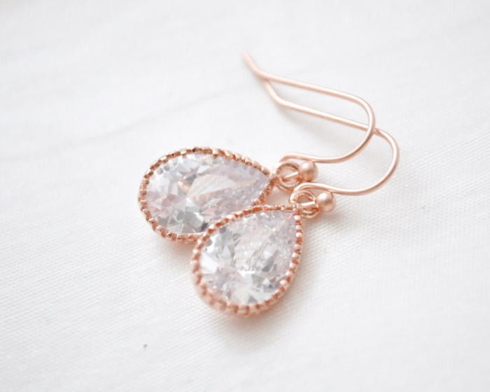 Rose Gold Tear Drop Earrings