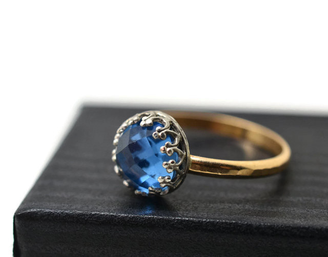 Blue Spinel Engagement ring