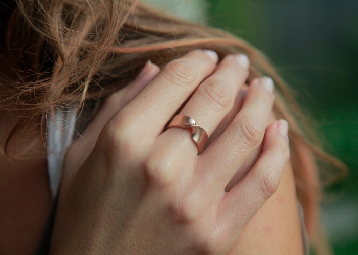 Infinity Knot Rose Gold Wedding Band