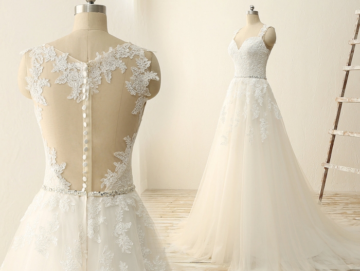 Low Back Lace Wedding Dress