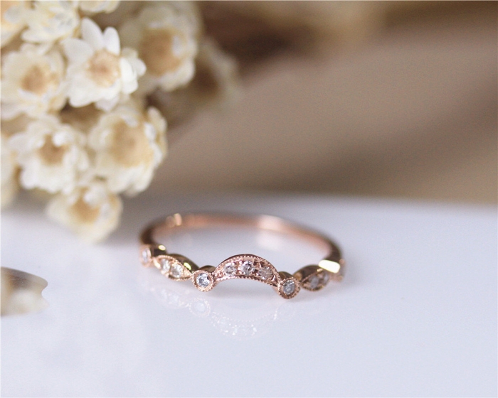 Rose Gold Curved Wedding Band