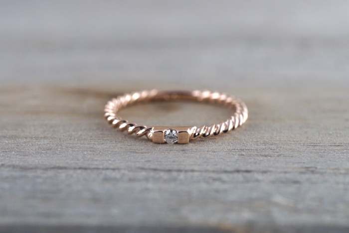 Rose Gold Rope Wedding Band