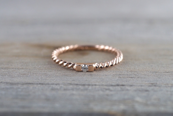 Rose Gold Rope Wedding Band