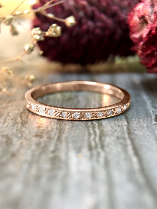 Rose Gold and Diamond Wedding Band