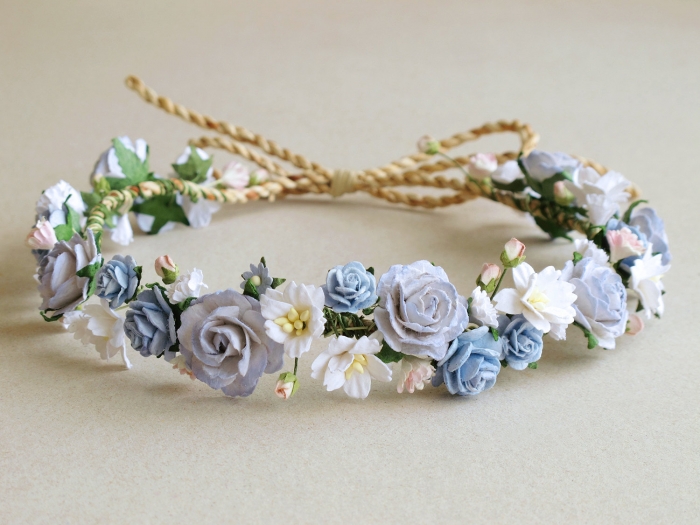 blue flower crown