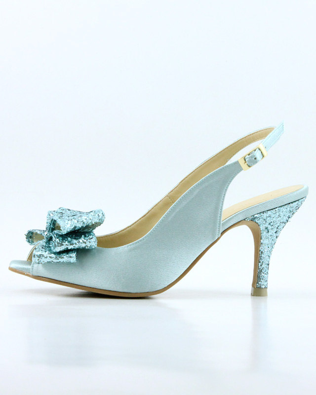 blue glitter shoe