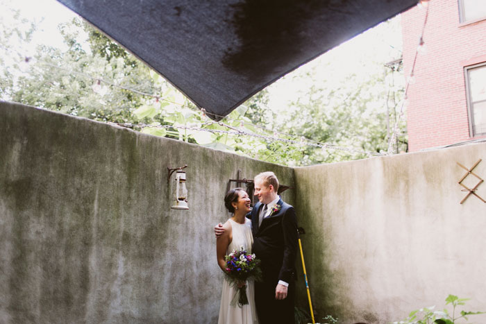 bride and groom at reception