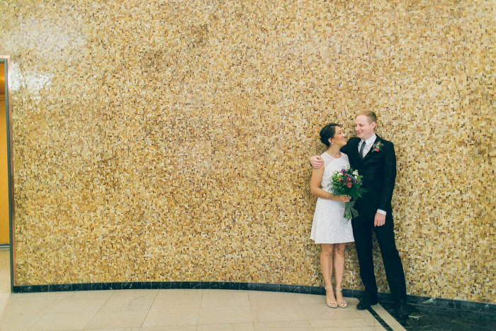 bride and groom portrait at the courthouse