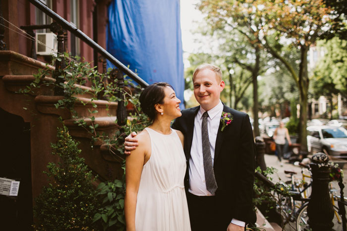 bride and groom portrait in Brokklyn