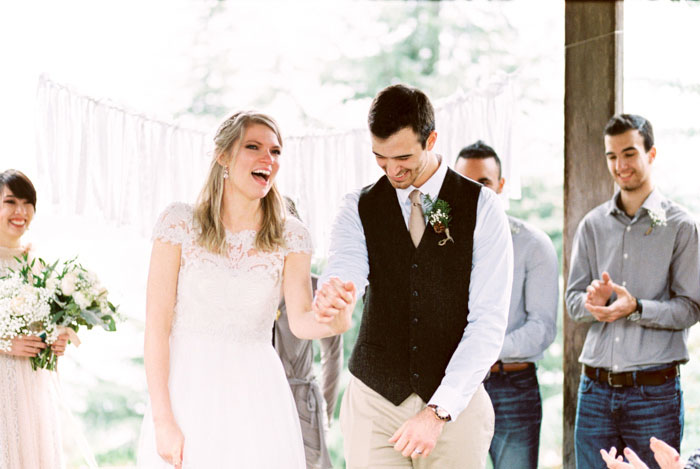 bride and groom exiting ceremony