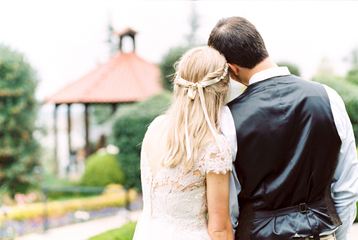 bride and groom portrait from behind