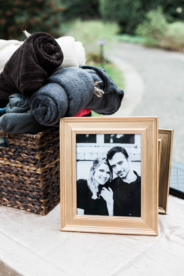 framed black and white photo of couple