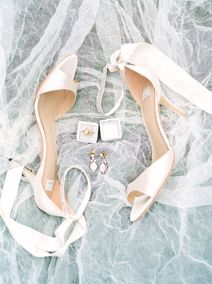 bride's shoes and accessories