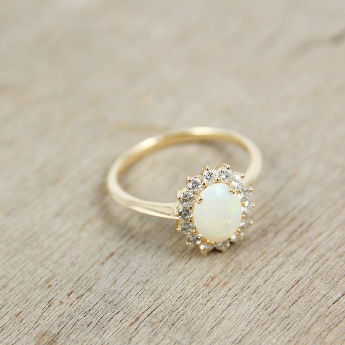 diamond opal ring