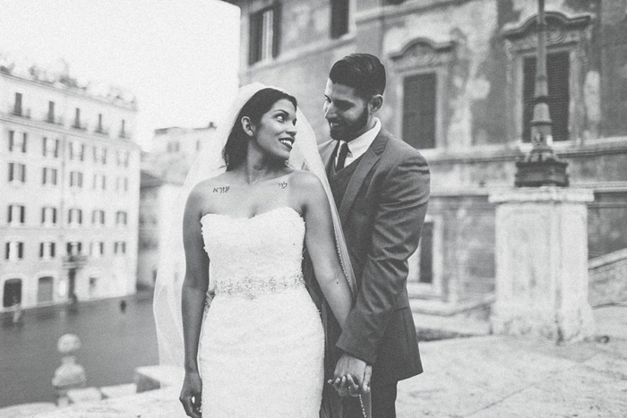 bride and groom portrait in ROme