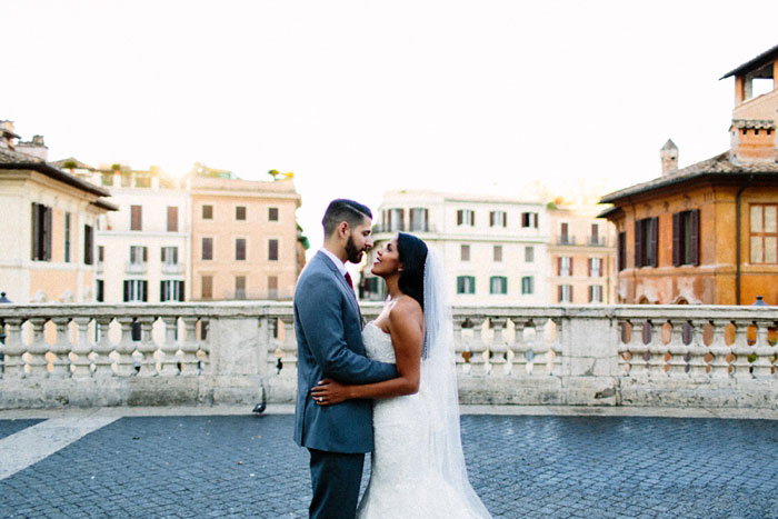 bride and groom portrait in Rome