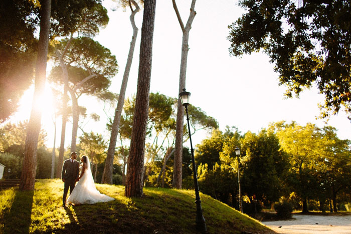 bride and groom portrait in Rome