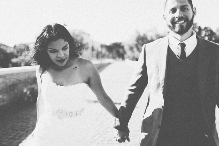 bride and groom portrait in Rome