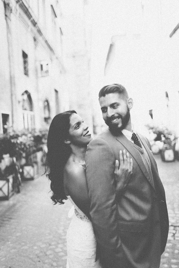 bride and groom portrait in Rome