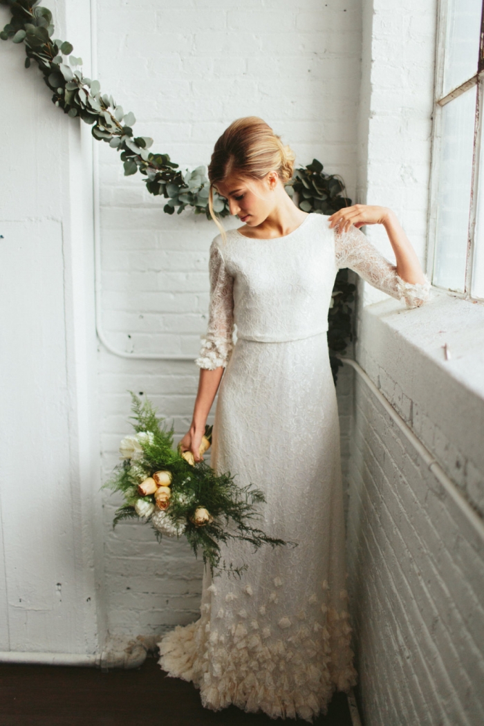 3/4 Sleeve Lace Wedding Dress