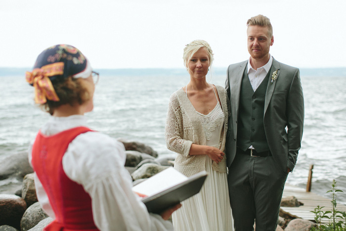 Swedish beach wedding ceremony