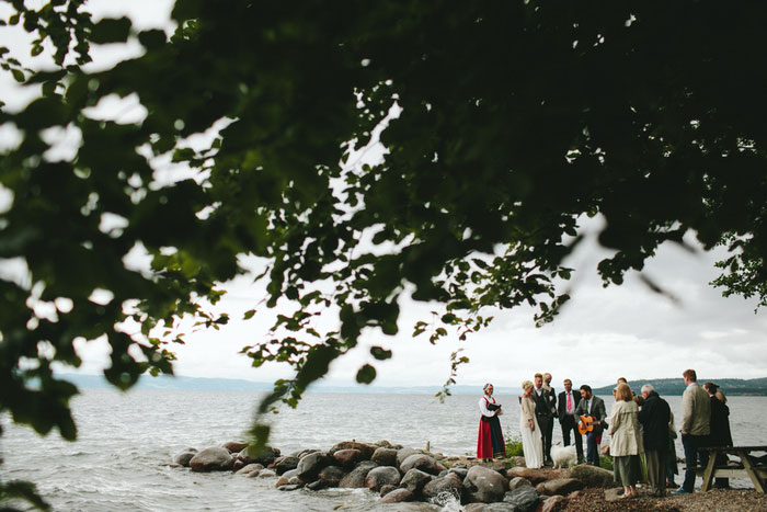 Swedish beach wedding ceremony