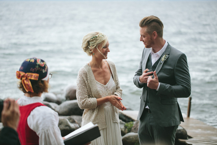 Swedish beach wedding ceremony