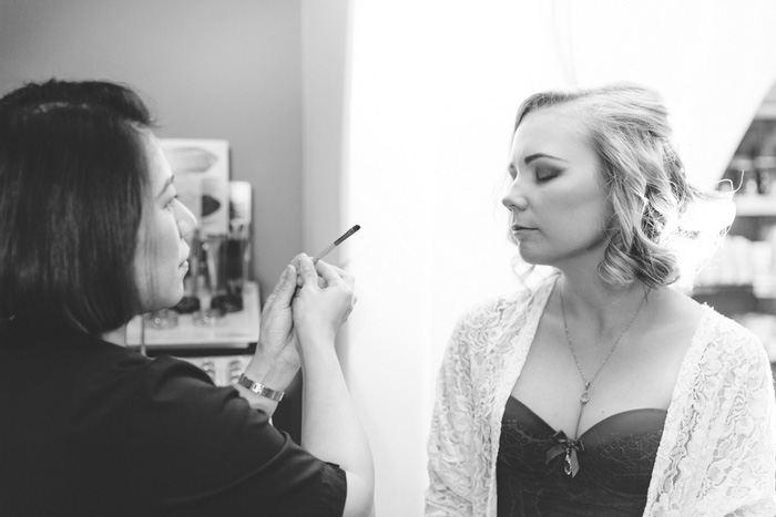 bride getting her make-up done