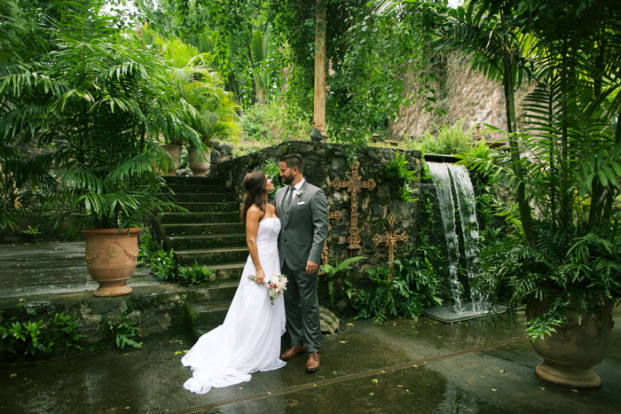 bride and groom portrait in Hawaii