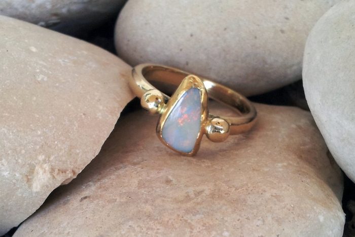 opal gold ring