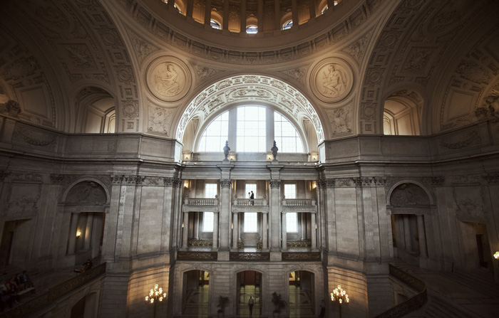 City hall wedding portrait