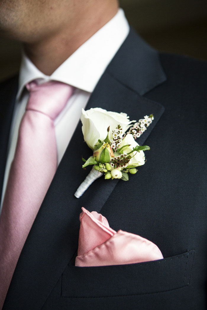 white rose boutonniere