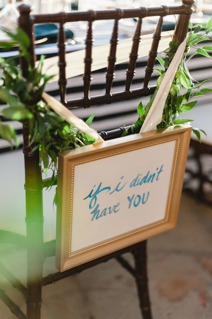 hand painted wedding chair sign