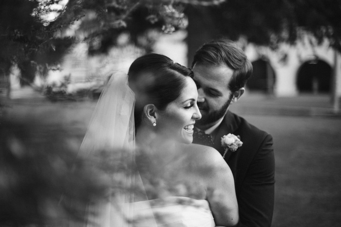 black and white bride and groom portrait