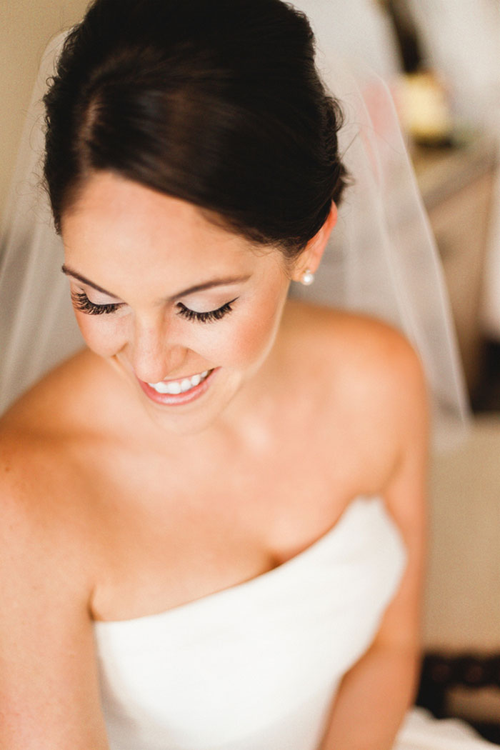 close-up bride portrait from above