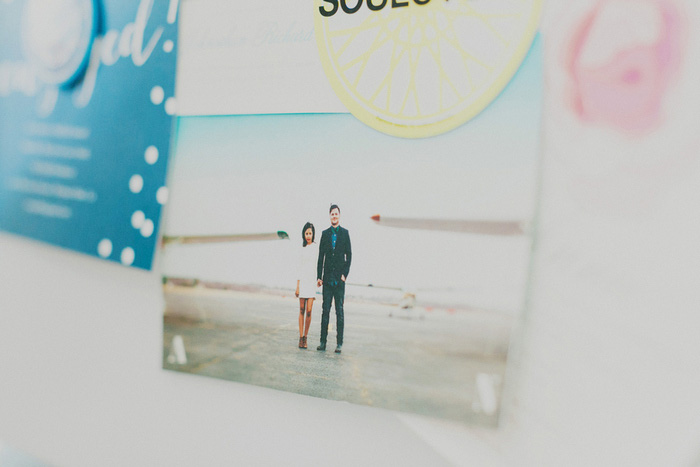 photo of bride and groom on fridge