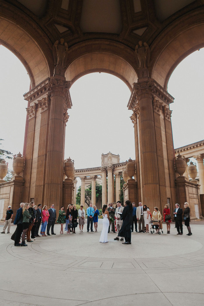 Palace of FIne Arts outdoor wedding ceremony