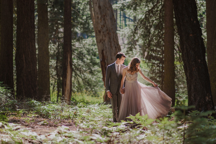 wedding portrait in Sequoia National Park