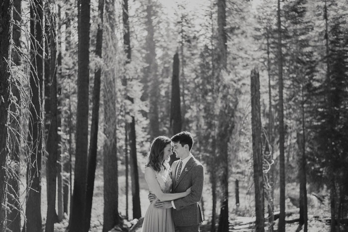 bride and groom portrait in Sequoia National Park