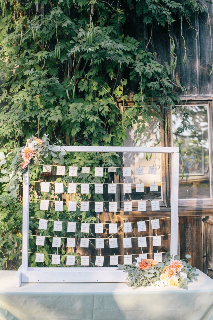 Wedding Seating Chart Clothespins