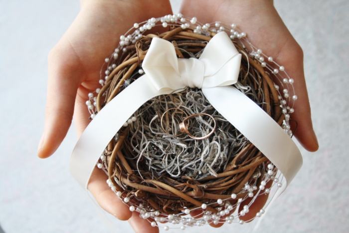 birds nest ring pillow