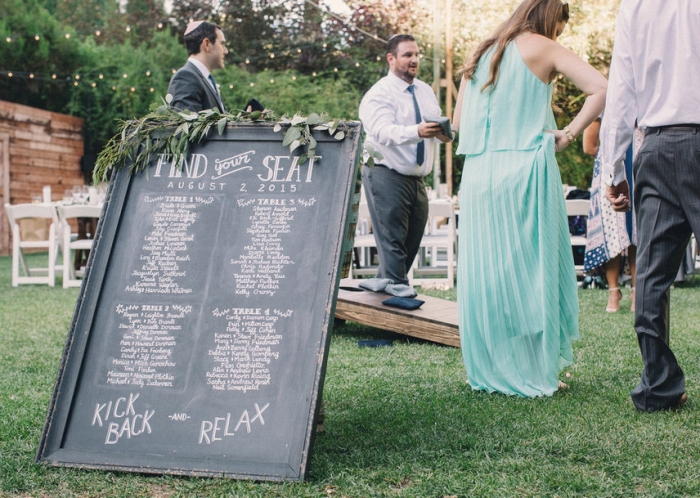 chalk board seating chart