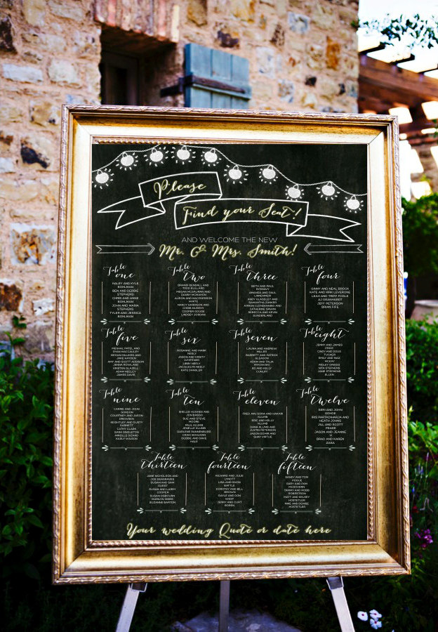 chalkboard seat chart