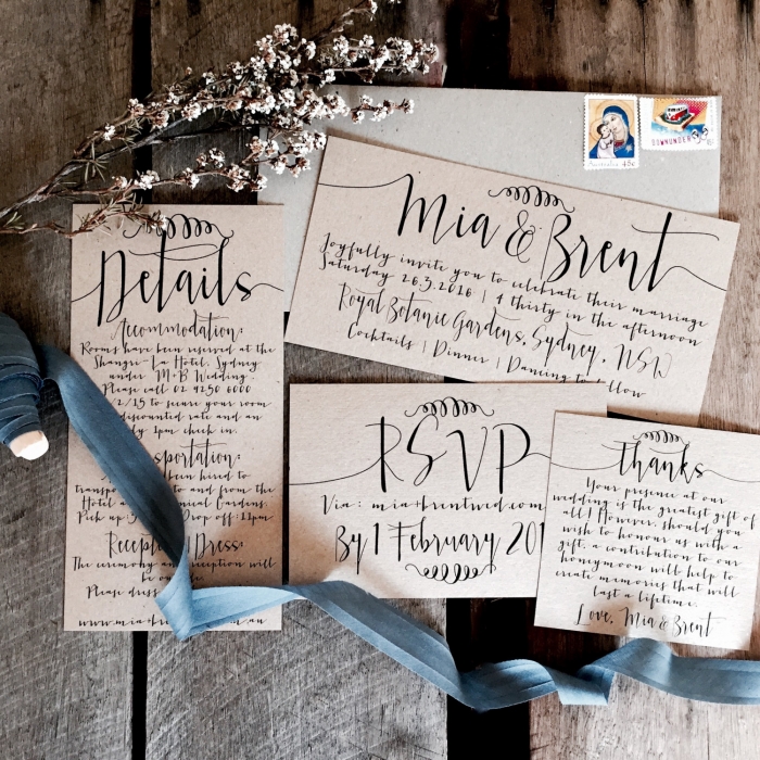 classy rustic wedding invites