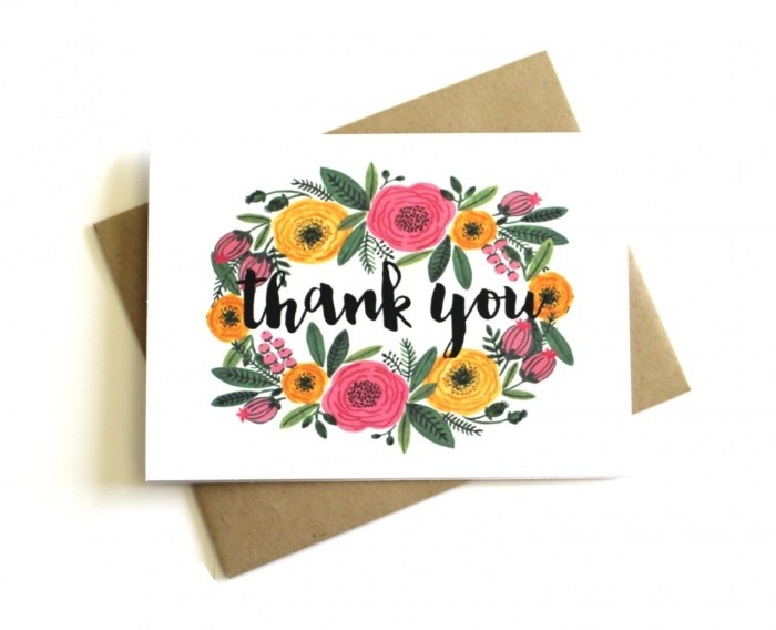 floral thank you card