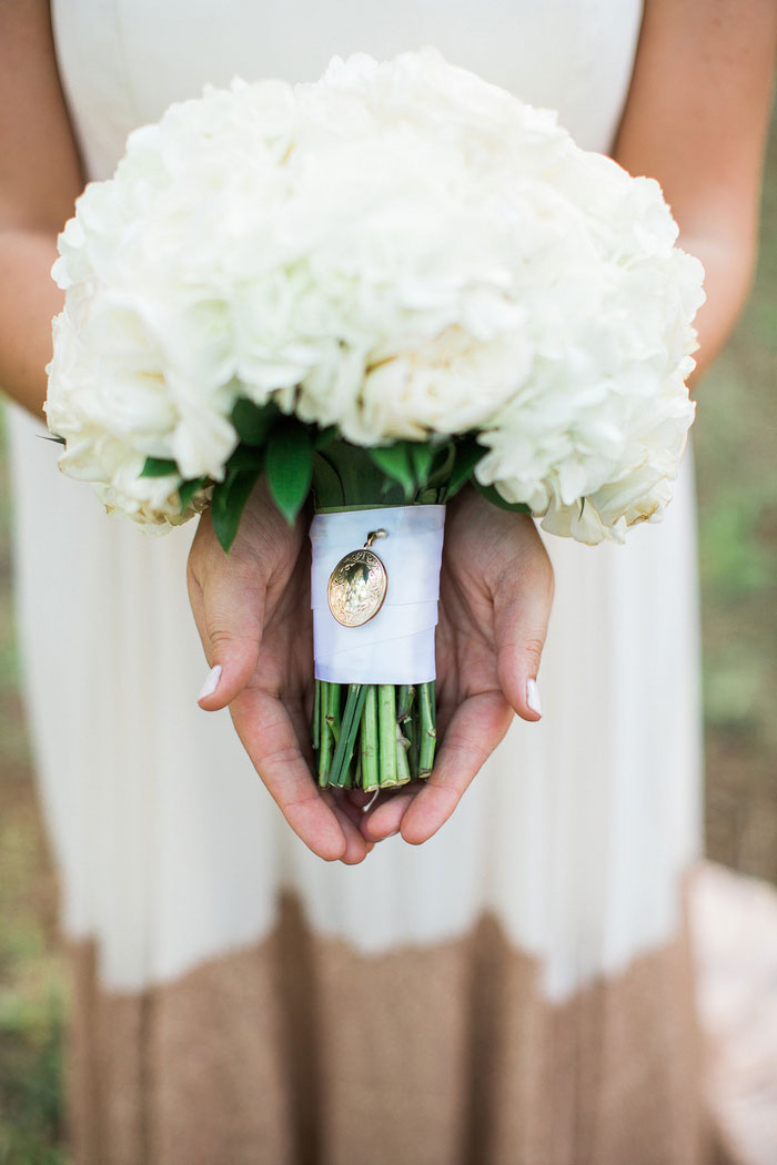 wedding bouquet with locket