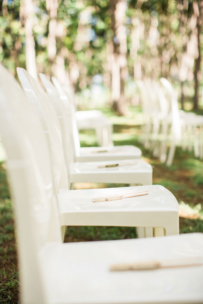 wedding ceremony chairs with fans