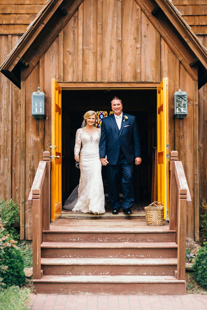 bride and groom exiting church