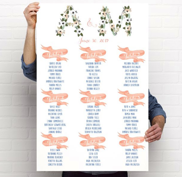 monogram seating chart